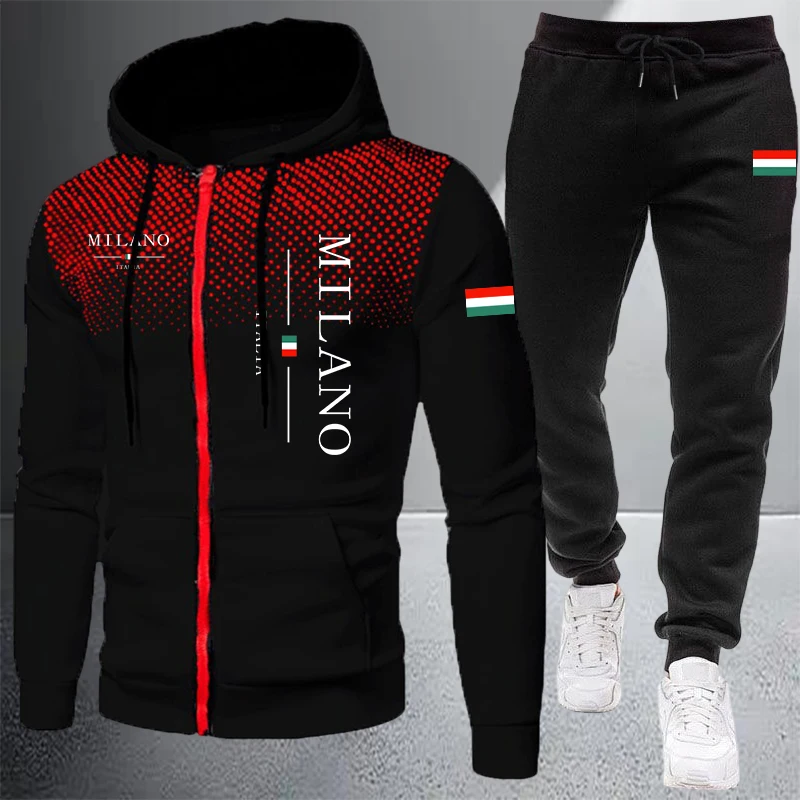 Winter Clothing Pk - Męski dres sportowy z kapturem na