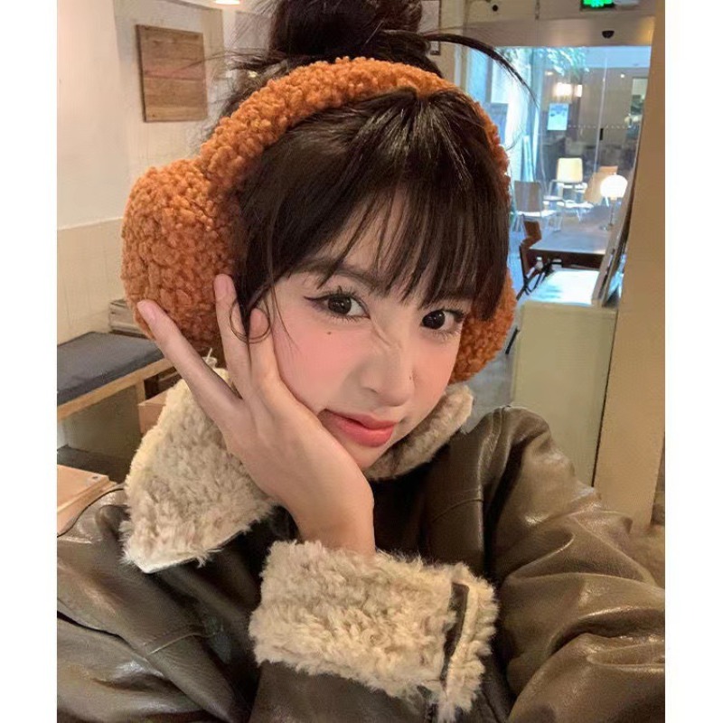 Winter Clothing Earmuffs - Minimalistyczne pluszowe nauszniki z wełny jagnięcej,