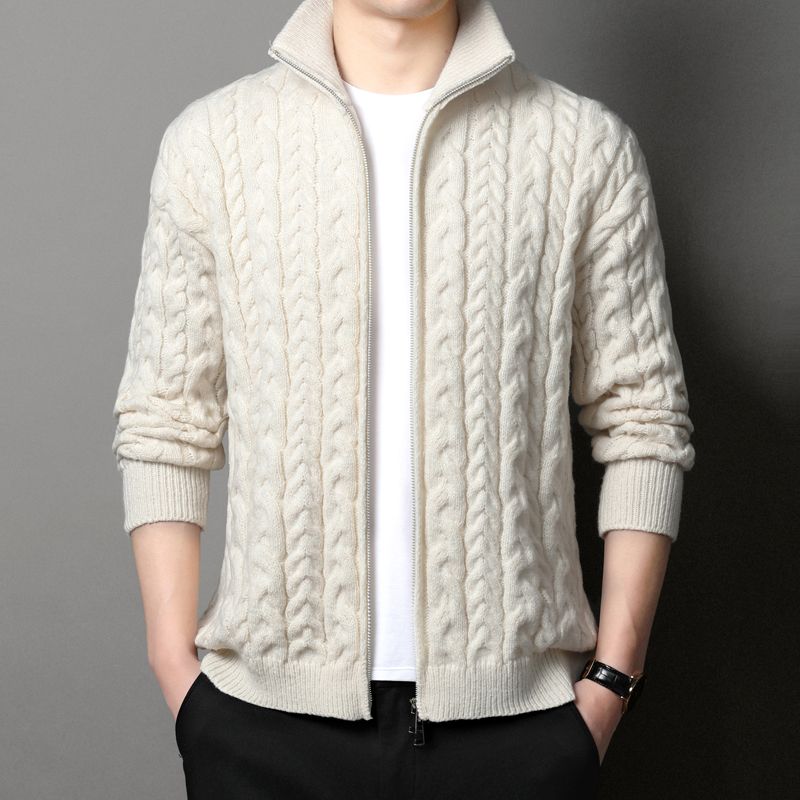 Winter Clothing Uae - Męski kardigan z dzianiny kablowej ze