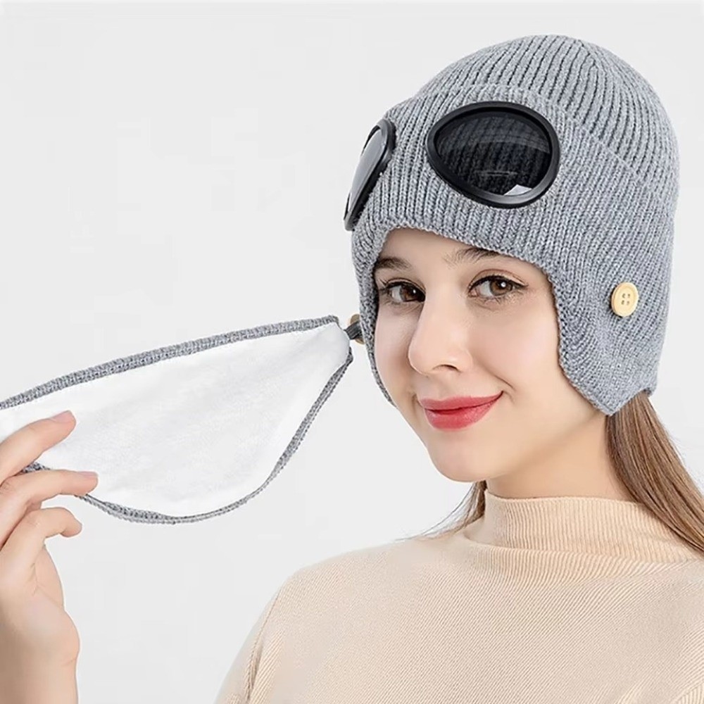 Winter Clothing Earmuffs - Czapka wełniana z podszewką z polaru