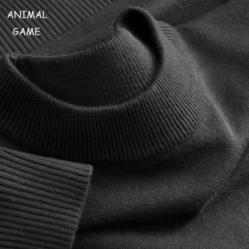 Winter Clothing Cute - Męskie Casual Mock Turtleneck T-Shirts Long