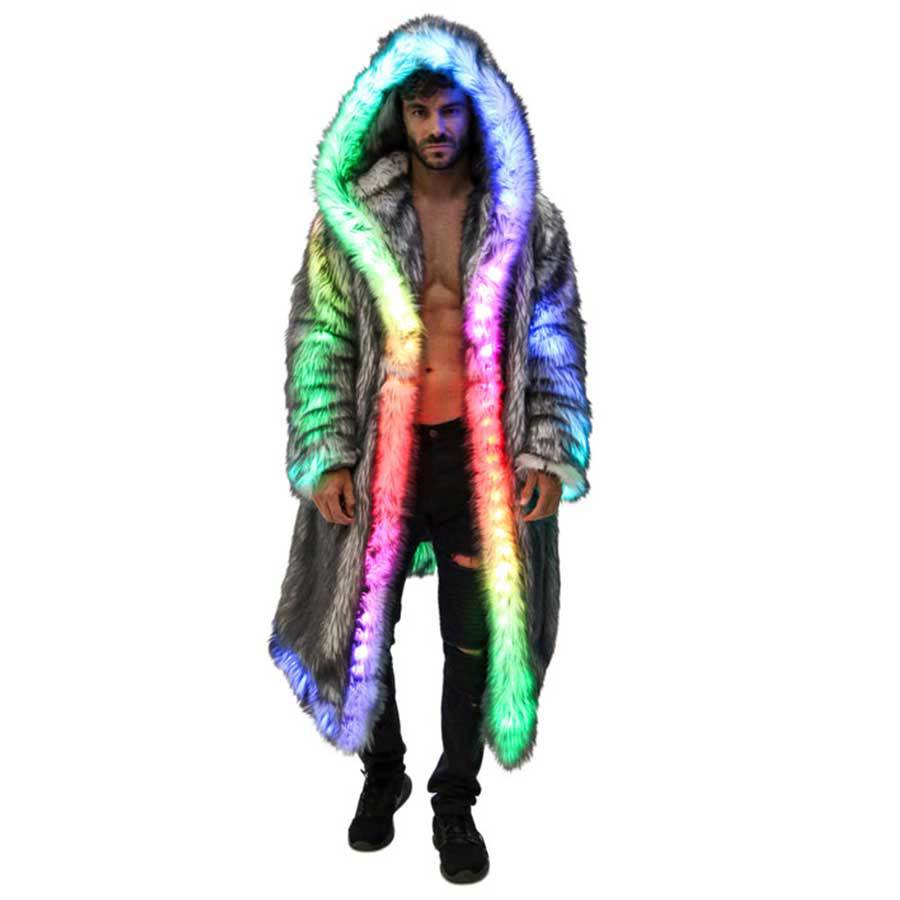 Winter Clothing Uae - Męski płaszcz ze sztucznego futra z