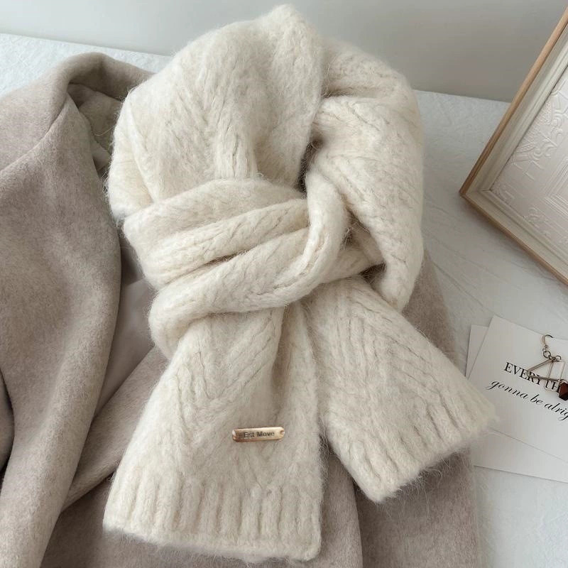 Winter Clothing Korea - Damski zimowy szal w jednolitym kolorze,
