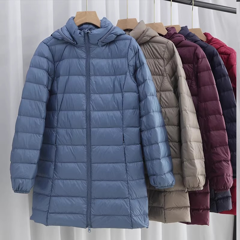Puffer Jacket Women Down - Lekka kurtka puchowa damska, ultralekka długa