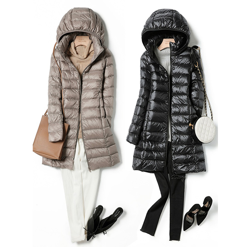 Puffer Jacket Women Down - Damskie bardzo długie płaszcze puchowe z