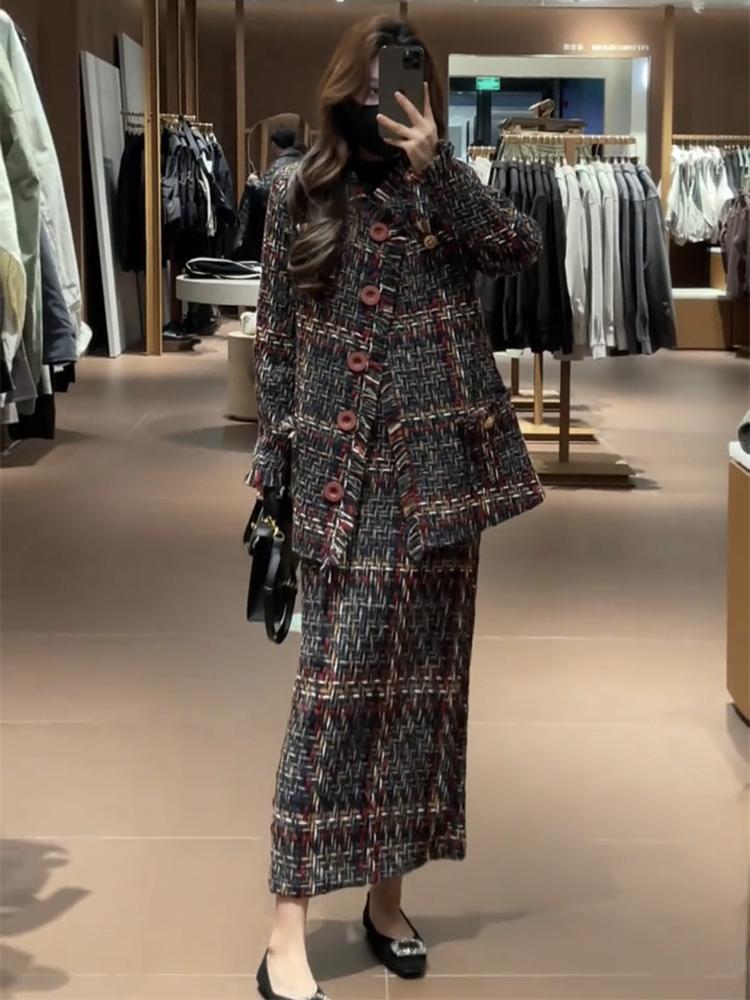 Winter Clothing Korea - Zimowy nowy damski zestaw: elegancki płaszcz