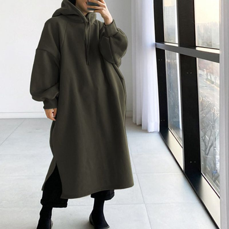 Winter Clothing Color - Jesienno-zimowy damski sweter sportowy z kapturem,