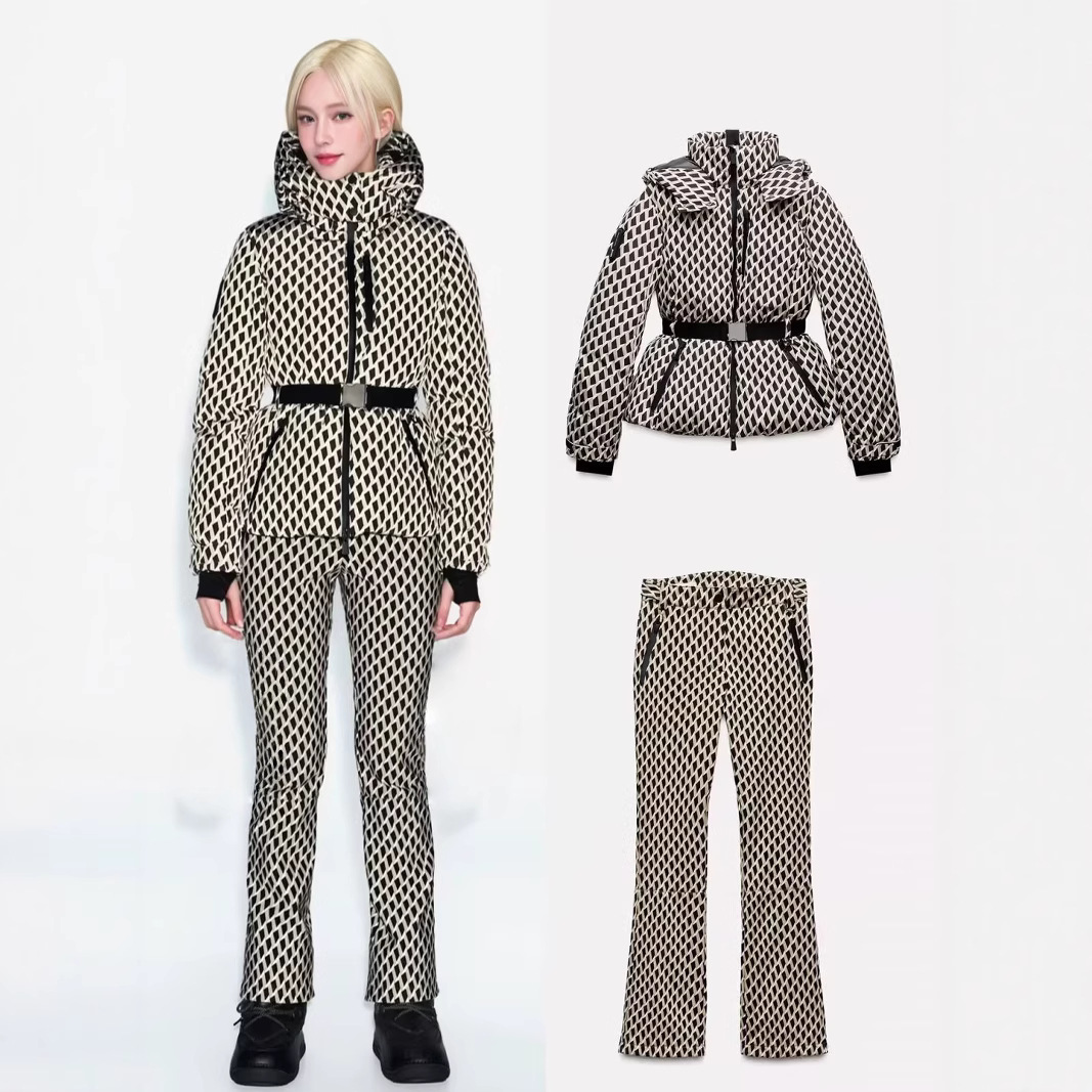 Winter Clothing Pk - Damski zimowy dwuczęściowy zestaw narciarski: ocieplana