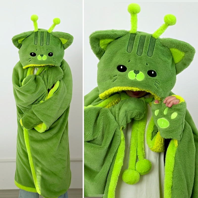 Winter Clothing Cute - Kreskówkowy, uroczy koc z kapturem w