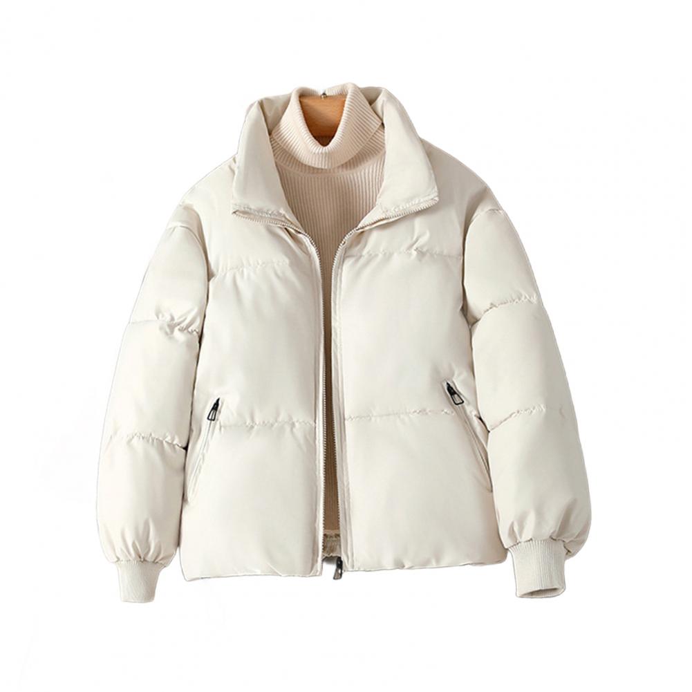 Puffer Jacket Women Down - Damska kurtka puchowa z poliestru, pikowana