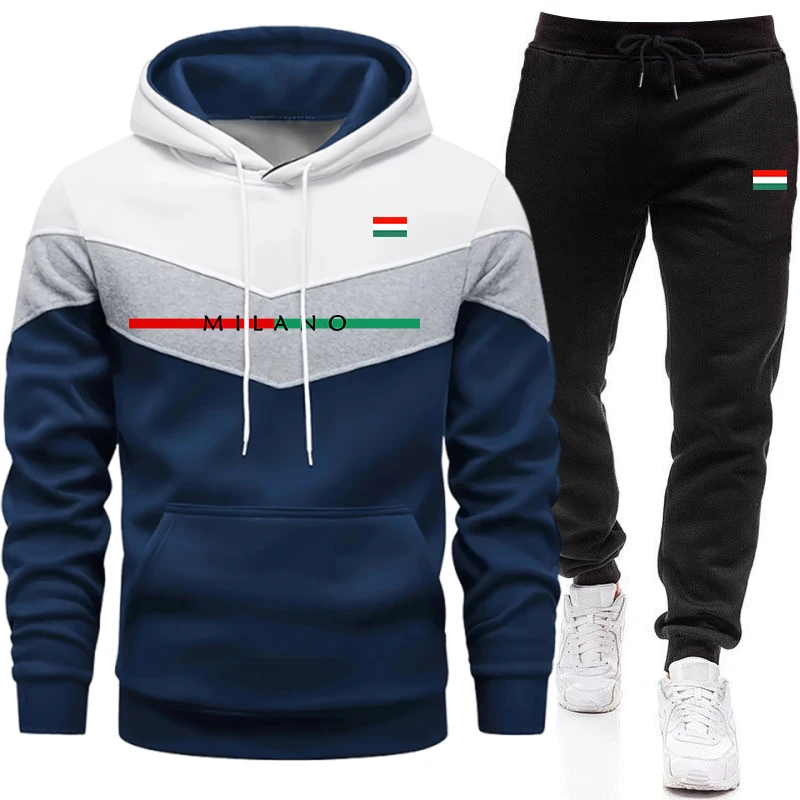 Winter Clothing Color - Wysokiej jakości dres męski, casualowy, trójkolorowy,