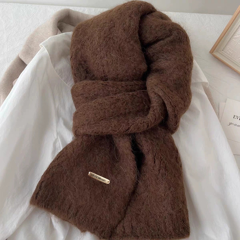 Damski zimowy szal w jednolity – Winter Clothing Korea recenzja i cena