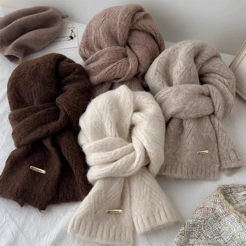 Damski zimowy szal w jednolity – Winter Clothing Korea recenzja i cena